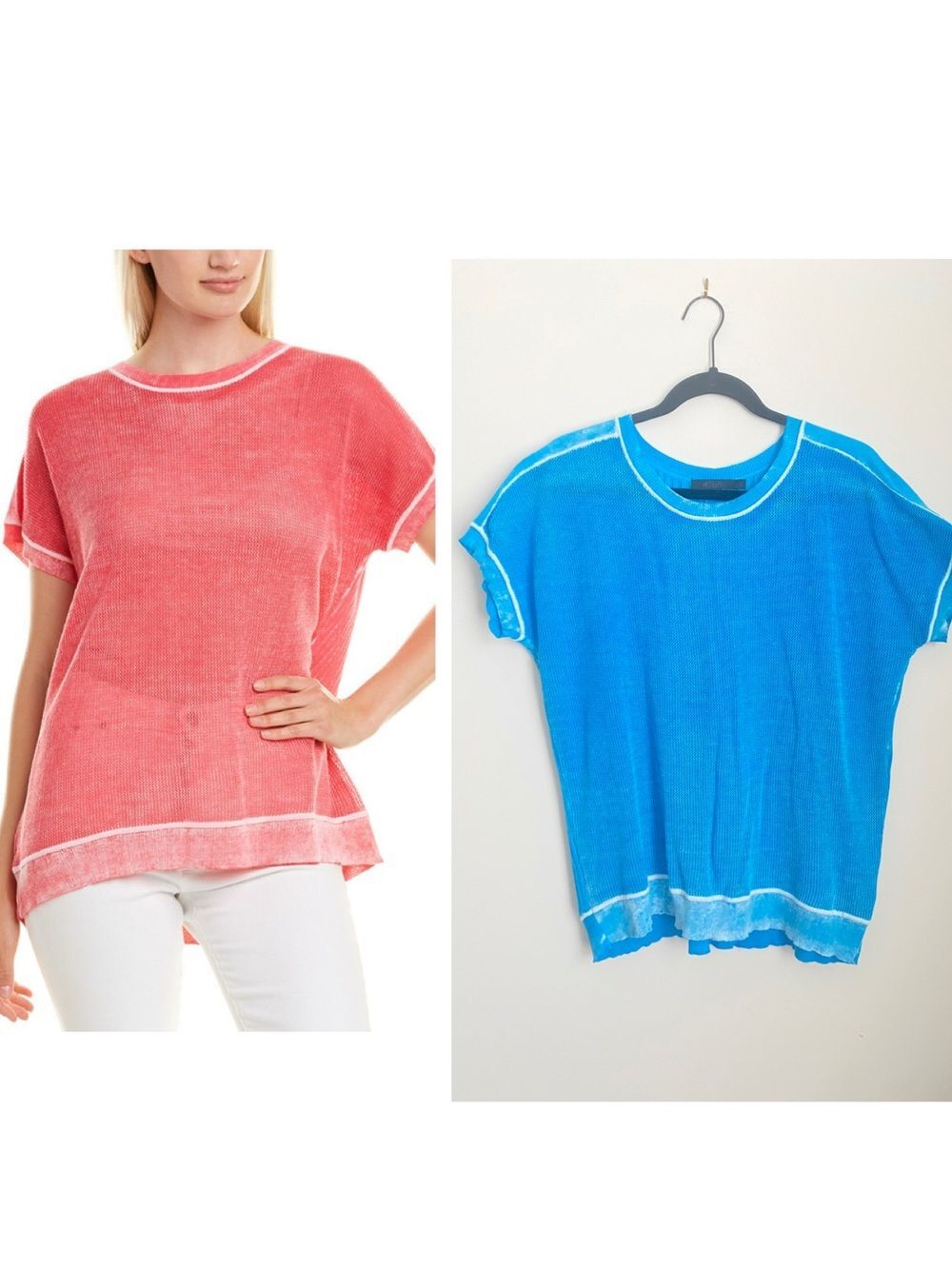 Raffi Cotton Knit Blue Top